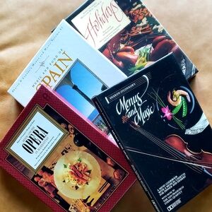 Famous Restaurant Cookbooks by SHARON O'CONNOR - Menus & Music Series - Set of 4